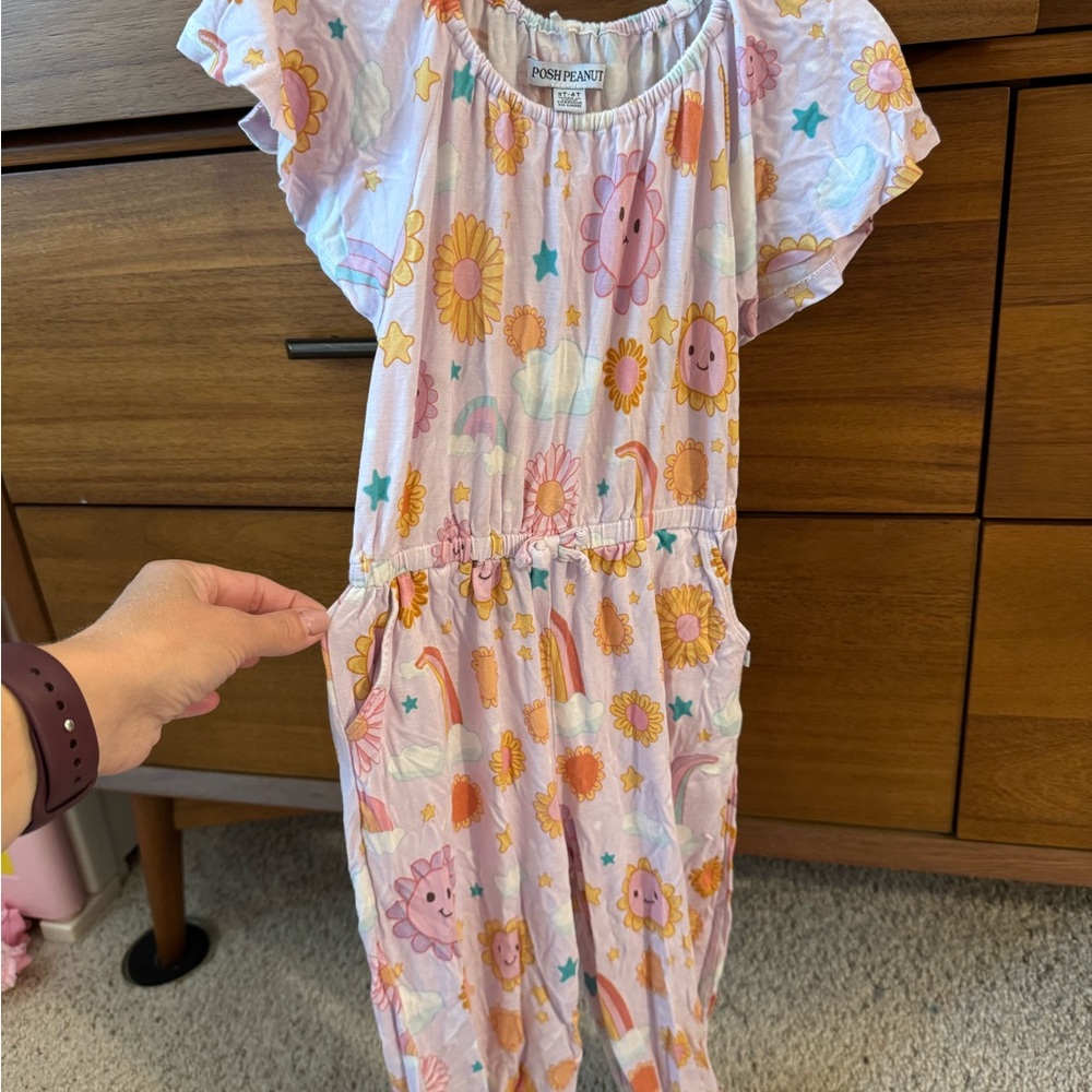 Posh Peanut Floral & Sun Romper